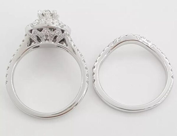 Neil Lane Oval Double Halo Split-Shank Engagement Ring Set 2 ct 14k WG Rt $9K