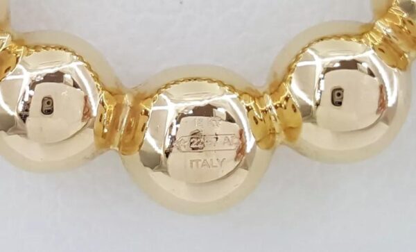 Diamond Circle Pave Bead Necklace 18K Rose Gold Italy 0.4 ct 16'-18"