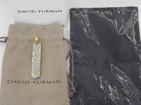 David Yurman Streamline Meteorite Ingot Tag 18K Yellow Gold Pendant 48mm 18.8gr