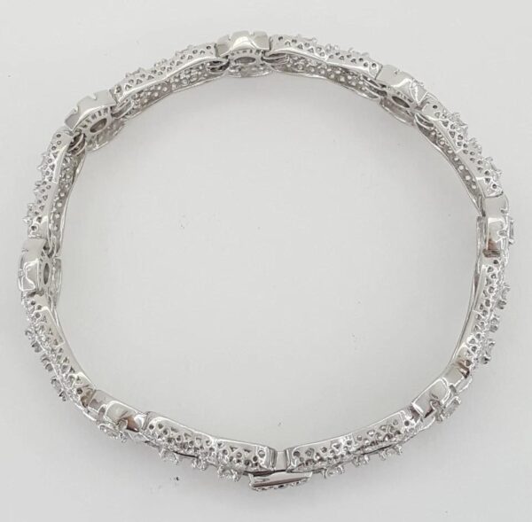 Round & Baguette Diamond Tennis Bracelet 6.5 ct 14K White Gold Rtl $15,500