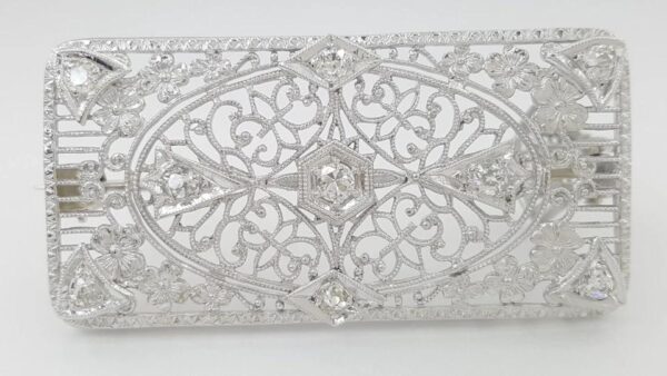 Art Deco Old Mine Old European Diamond Brooch Pendant 0.5 ct