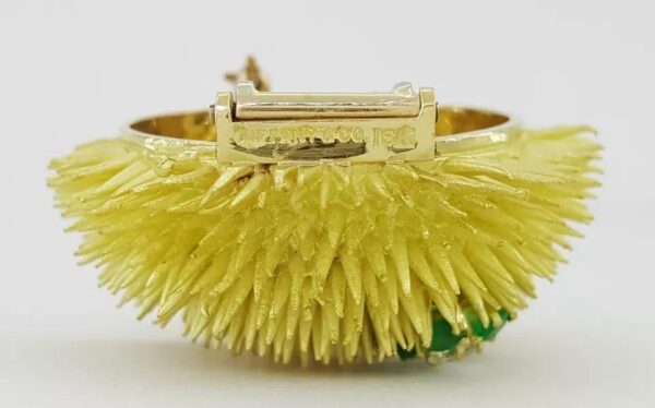 Vintage Tiffany & Co Emerald Diamond Sea Urchin Brooch 18k Gold 44.5 Grams