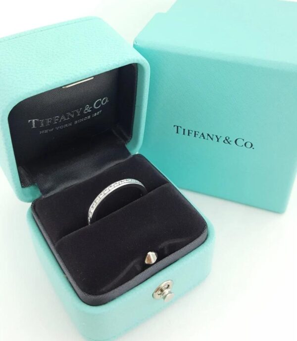 Tiffany & Co Full Circle Diamond Wedding Band Channel Set Plat 2.5mm 0.5ct $5K