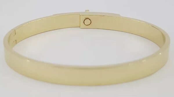 Hermes Kelly 18K Yellow Gold Pave Diamonds Bracelet 0.35 ct Retail $17,200 XS