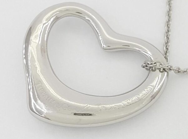 Tiffany & Co Elsa Peretti Diamond Open Heart Necklace 22 mm 0.95 ct Plat $18,500