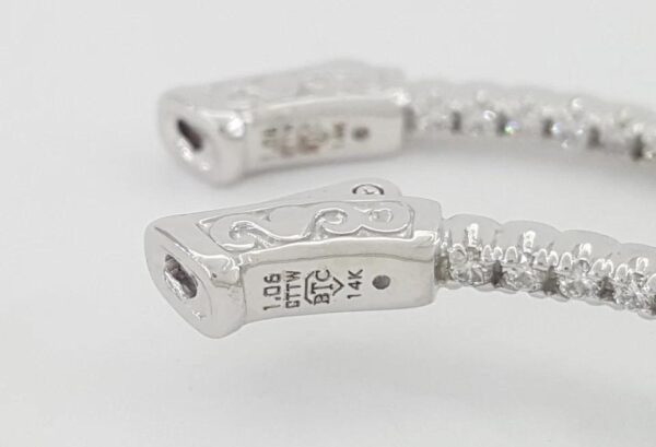Inside Out Hoop Diamond Earrings 1.06 ct 14k White Gold 36 mm