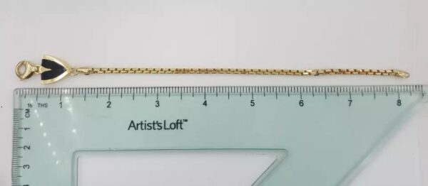Bernard K Passman Black Coral Meteorite 18k Yellow Gold Box Bracelet 19.6 g 8"