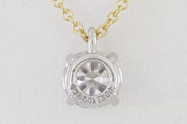 Tiffany & Co Round Diamond Solitaire Pendant 0.77 ct H/VS1 16" Retail $9k