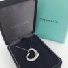 Tiffany & Co Elsa Peretti Diamond Open Heart Necklace 22 mm 0.95 ct Plat $18,500