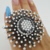Alex Soldier Astra White Black Diamond Ring Pendant 11.5 ct 18k Gold Rtl 90K