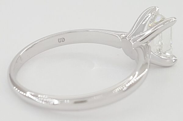 Emerald Cut Diamond Solitaire Engagement Ring 14K White Gold 0.9 ct GIA G/SI1