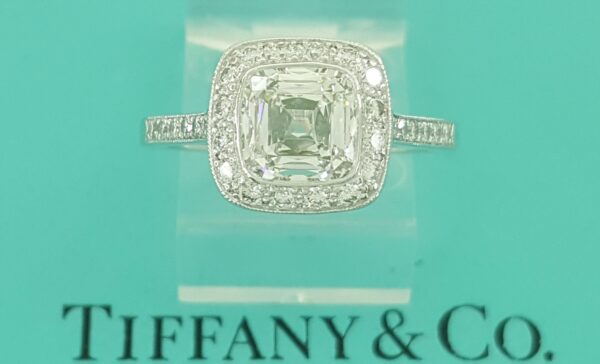 Tiffany & Co Legacy Cushion Diamond Engagement Ring 2.16 ct Platinum Rtl $35.6K
