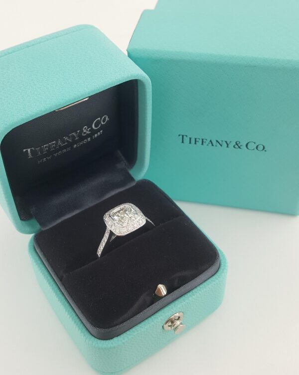 Tiffany & Co Legacy Cushion Diamond Engagement Ring 2.16 ct Platinum Rtl $35.6K