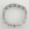 Doris Panos Vintage Flower Bracelet 5.14 ct 77.8 Grams 18 mm Wide 18K White Gold