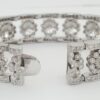 Doris Panos Vintage Flower Bracelet 5.14 ct 77.8 Grams 18 mm Wide 18K White Gold
