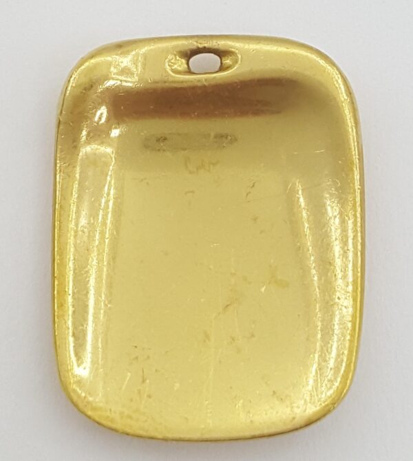 Tiffany & Co Elsa Peretti 24K Yellow Gold Tag Pendant 24 mm 6.8 Grams