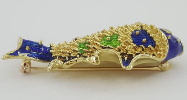 Vintage Tiffany & Co Donald Claflin Fish Brooch 18k Yellow Gold Enamel 1960s