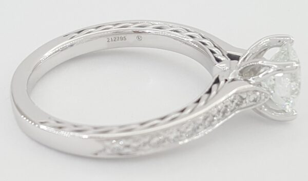 Ritani Round Canadian Diamond Engagement Ring 1.34 ct 18k White Gold GIA E/SI1