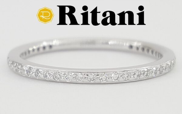 Ritani Diamond Eternity Wedding Band Ring 0.25 ct Palladium