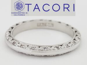Tacori Crescent Silhouette Eternity Platinum 0.24 ct Round Diamond Wedding Band