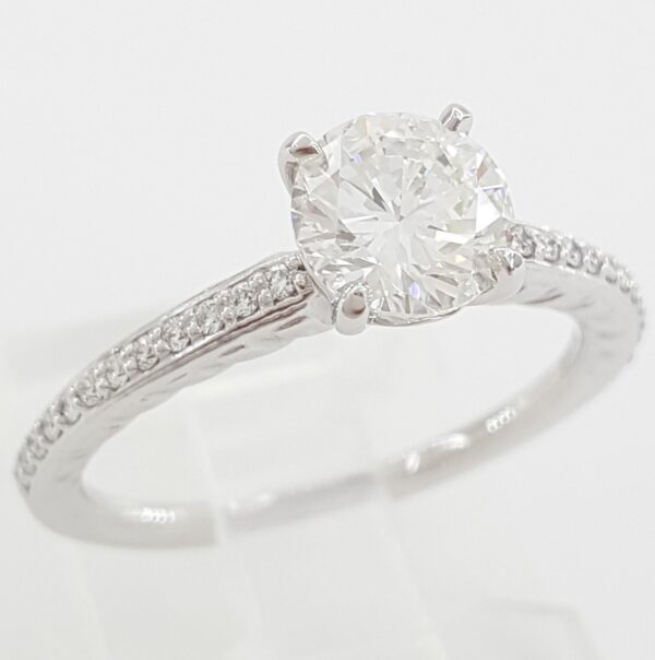 Ritani Round Brilliant Diamond Engagement Ring 1.14 ct 14k White Gold Rt $14,000
