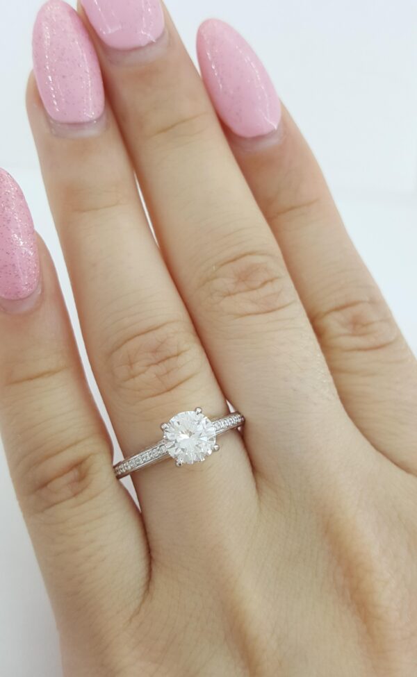 Ritani Round Brilliant Diamond Engagement Ring 1.14 ct 14k White Gold Rt $14,000
