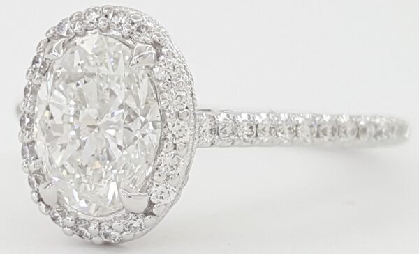 TACORI Petite Crescent Oval Halo Diamond Engagement Ring 1.88 ct 18k White Gold
