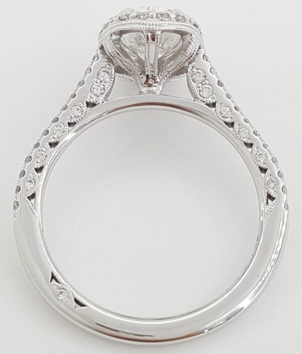 TACORI Petite Crescent Oval Halo Diamond Engagement Ring 1.88 ct 18k White Gold