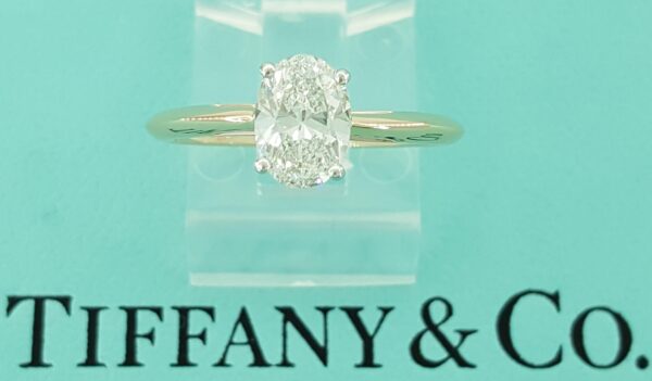 Tiffany & Co Oval Diamond Solitaire Engagement Ring 1 ct Rose Gold Plat Rtl $15K
