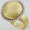 Vintage Roberto Coin Wobbly Diamond Textured Ring 0.5 ct 18k Yellow Gold
