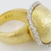 Vintage Roberto Coin Wobbly Diamond Textured Ring 0.5 ct 18k Yellow Gold