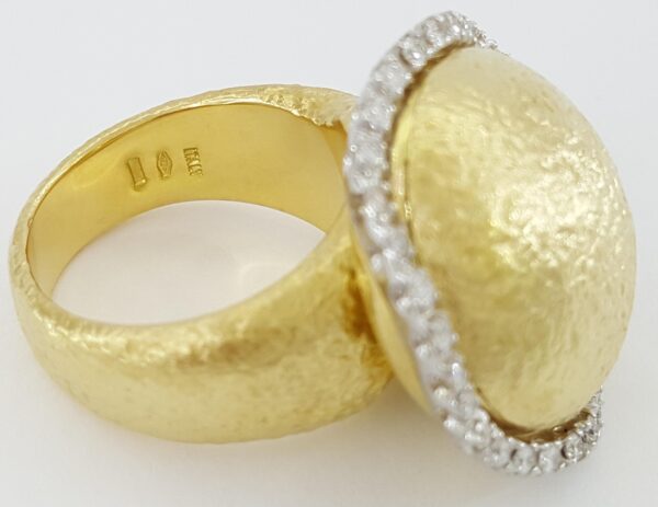 Vintage Roberto Coin Wobbly Diamond Textured Ring 0.5 ct 18k Yellow Gold