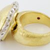 Vintage Roberto Coin Wobbly Diamond Textured Ring 0.5 ct 18k Yellow Gold