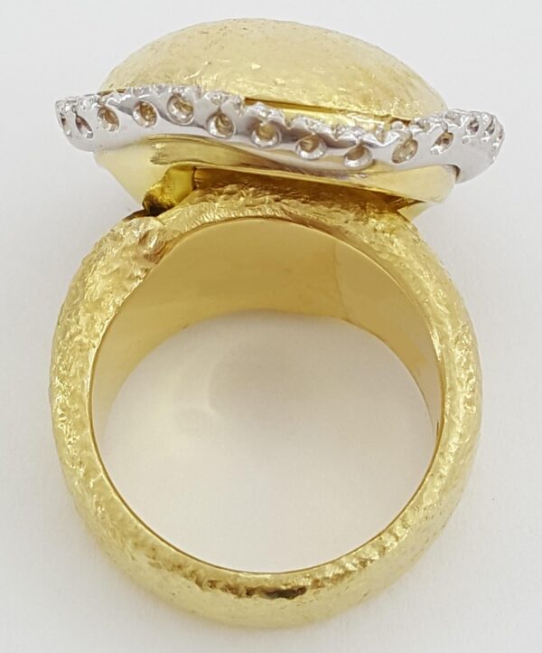 Vintage Roberto Coin Wobbly Diamond Textured Ring 0.5 ct 18k Yellow Gold