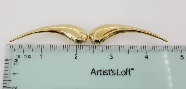 Tiffany & Co Else Peretti Teardrop 18K Yellow Gold Hook Earrings 12.5 grm 2.25"