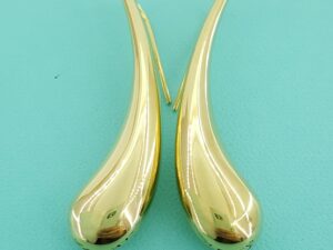 Tiffany & Co Else Peretti Teardrop 18K Yellow Gold Hook Earrings 12.5 grm 2.25"