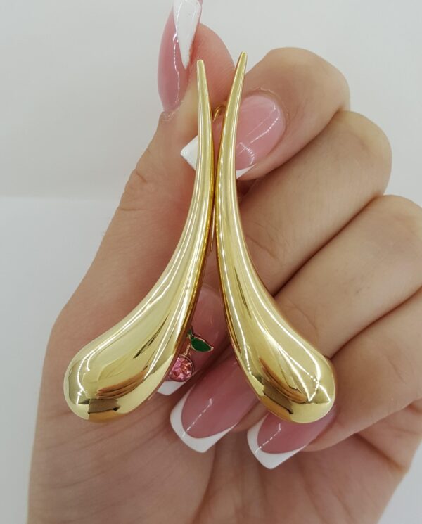 Tiffany & Co Else Peretti Teardrop 18K Yellow Gold Hook Earrings 12.5 grm 2.25"