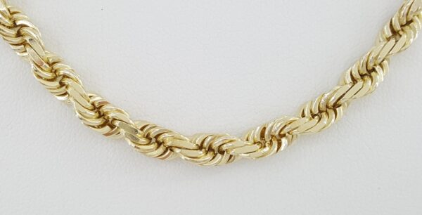 14K Yellow Gold Diamond Cut Rope Chain Necklace 20" 52 Grams 5.5 mm wide