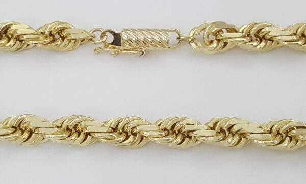 14K Yellow Gold Diamond Cut Rope Chain Necklace 20" 52 Grams 5.5 mm wide