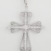 Diamond Cross 14k White Gold 1.3" 0.5 ct 17" Long Retail $1,995