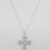 Diamond Cross 14k White Gold 1.3" 0.5 ct 17" Long Retail $1,995