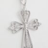 Diamond Cross 14k White Gold 1.3" 0.5 ct 17" Long Retail $1,995