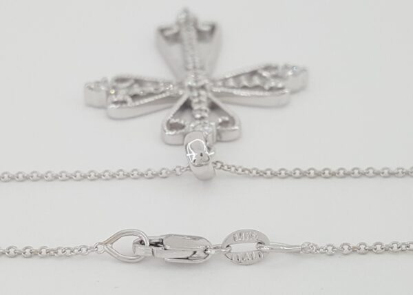 Diamond Cross 14k White Gold 1.3" 0.5 ct 17" Long Retail $1,995