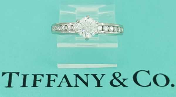 Tiffany & Co Channel-Set Diamond Engagement Ring 0.64 ct Platinum Retail $6,300