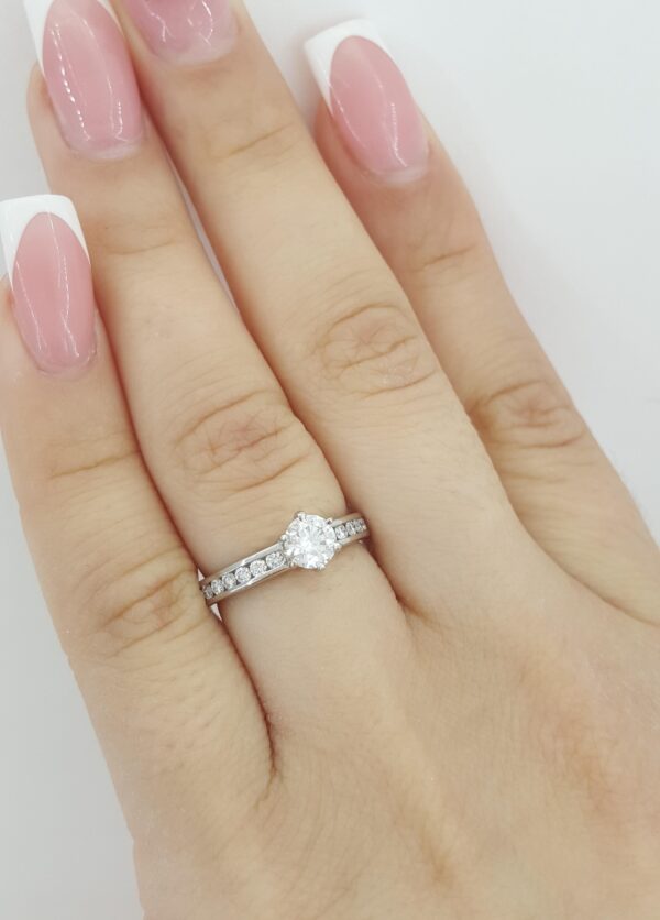 Tiffany & Co Channel-Set Diamond Engagement Ring 0.64 ct Platinum Retail $6,300