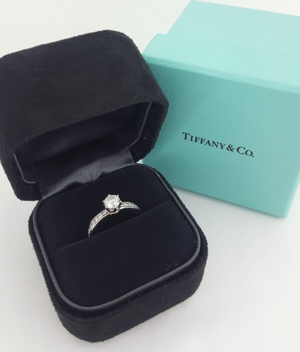 Tiffany & Co Channel-Set Diamond Engagement Ring 0.64 ct Platinum Retail $6,300