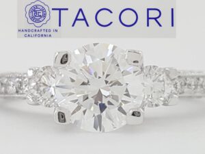 Tacori Round Diamond Three-Stone Engagement Ring 1.57 ct Platinum Rtl $18,990