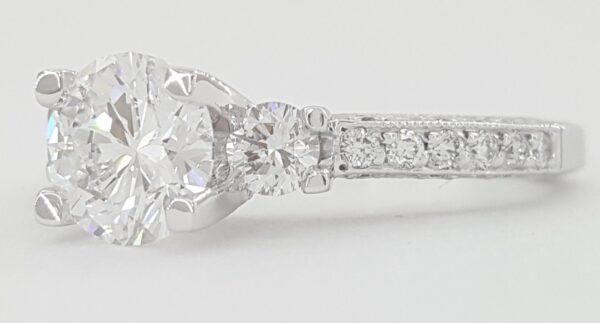 Tacori Round Diamond Three-Stone Engagement Ring 1.57 ct Platinum Rtl $18,990