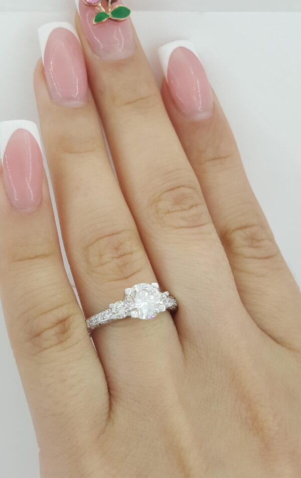 Tacori Round Diamond Three-Stone Engagement Ring 1.57 ct Platinum Rtl $18,990
