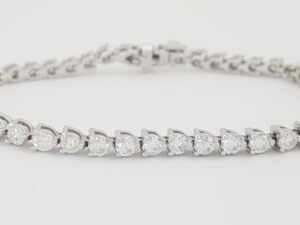 Neil Lane Round Diamond Straight Line Tennis Bracelet 5 ct 14K White Gold 7"